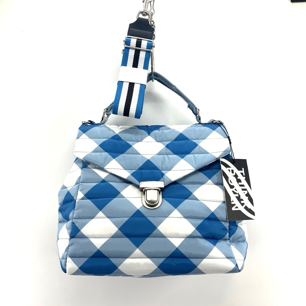 Think Royln Puffer Bag Crossbody Shoulder Plaid Check Gingham Lightweight Travel